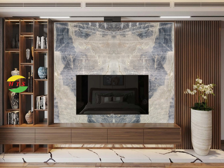 tranh đá sau ghế sofa